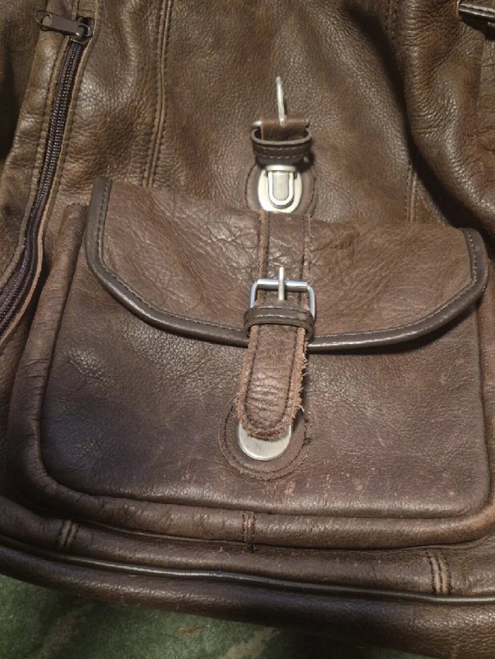 vintage leather backpack classic brown